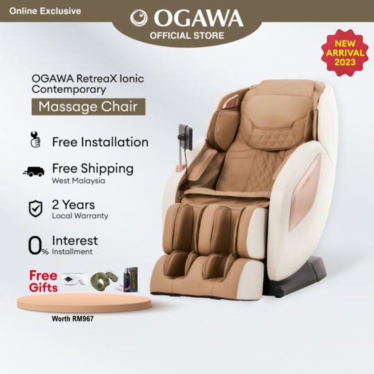 [NEW Arrival] Ogawa Retreax Ionic Contemporary Massage Chair Free Smart Eye Massager + Tinkle-X + 3in1 Leather Kit [Free Shipping WM]*